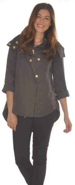 Ciao Milano Savina Rain Jacket -Vogue Store 17868 CHARCL l