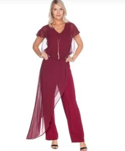 Last Tango Jumpsuit -Vogue Store 19087 BURGUNDY l
