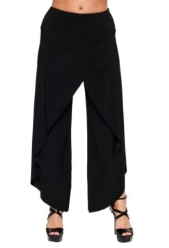 Front Crossover Drape Pant -Vogue Store 19090 BLACK l