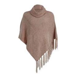 Chenille Cowl Neck Poncho -Vogue Store 26846 BLSH l
