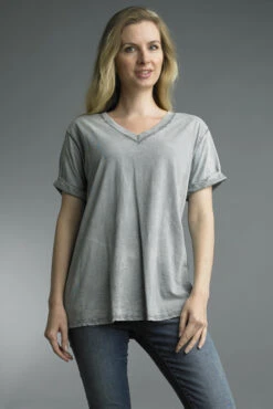 Classic V- Neck Tee -Vogue Store 27348 SILVER l
