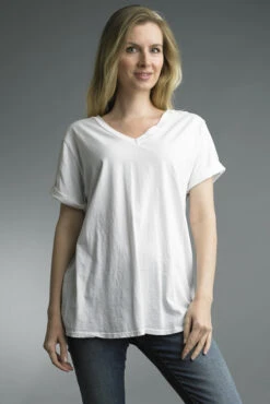 Classic V- Neck Tee -Vogue Store 27348 WHITE l
