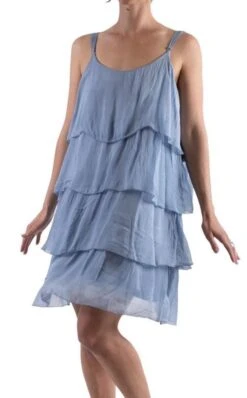 Ruffle Dress -Vogue Store 30465 BLUE l
