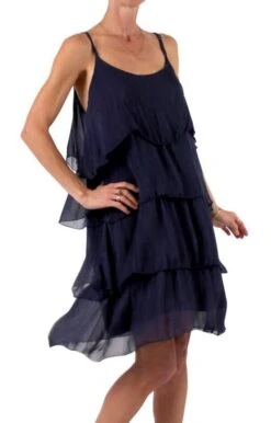 Ruffle Dress -Vogue Store 30465 NAVY l