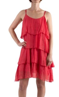 Ruffle Dress -Vogue Store 30465 REDCORAL l
