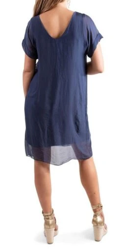 Solid Dress -Vogue Store 30466 NAVY l