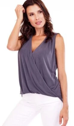 Sleeveless Top -Vogue Store 30697 CHARCOAL l