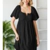Short Puff Sleeve Dress 2 Short Puff Sleeve Dress -Vogue Store 30726 DEFAULT l
