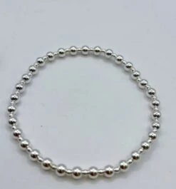 Grateful Pattern 4mm Bead Bracelet Sterling