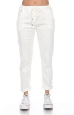 Cuff Capris -Vogue Store 32192 WHITE l