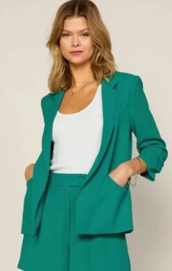 Recycled Shirred Sleeve Blazer