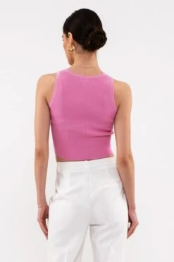 Sleeveless Snap Button Top -Vogue Store 32411 BLOSSOM l