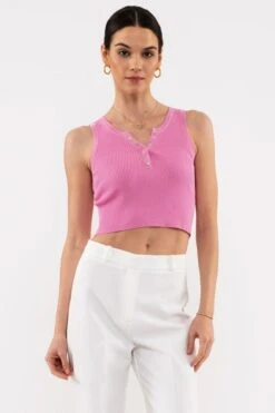 Sleeveless Snap Button Top