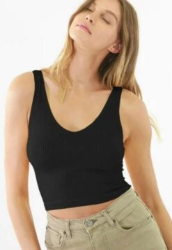 Ribbed Cami -Vogue Store 32596 BLACK l