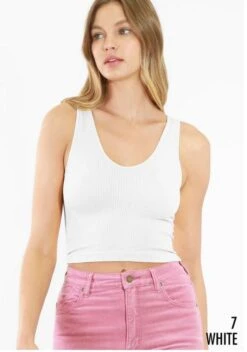 Ribbed Cami -Vogue Store 32596 WHITE l