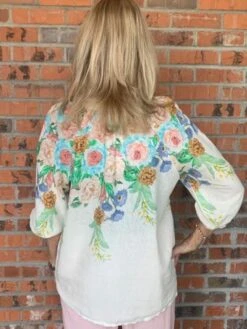 Floral Top -Vogue Store 32623 IVORY l