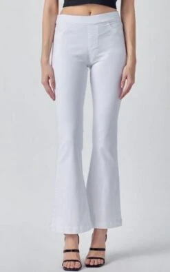 30 In White Flare Mid Rise Jegging