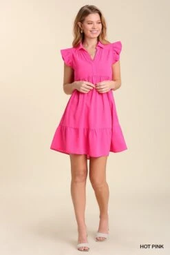 Short Tiered Dress -Vogue Store 32799 HTPINK l