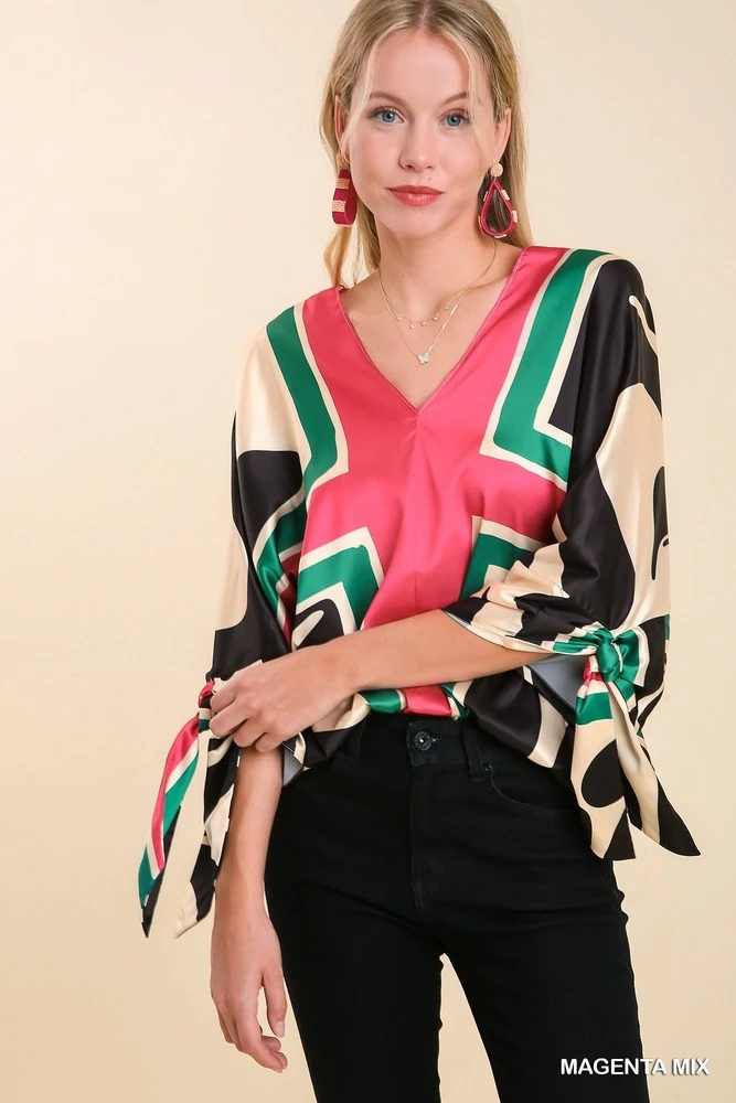 Satin Print Top 3 Satin Print Top