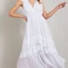 V Neck Ruffle Maxi Dress