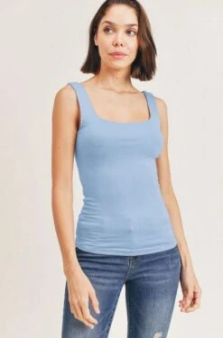 Square Neck Tank -Vogue Store 32985 DPSKYBL l