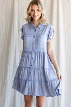 Pleated Dress 7 Pleated Dress -Vogue Store 32990 DENIM l