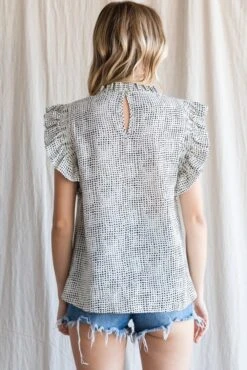 Dot Print Top -Vogue Store 32993 WHITE l